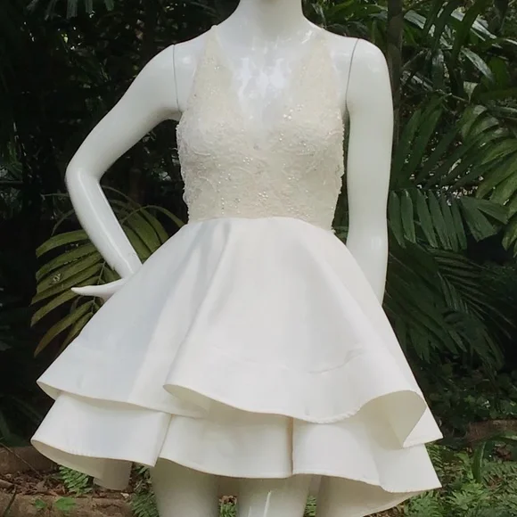 Vintage Couture Mini Dress | Color: White | Size: 2 | Tangibeads's Closet